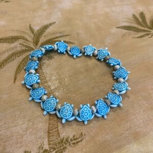 Blue Turtle Beaded Bracelet